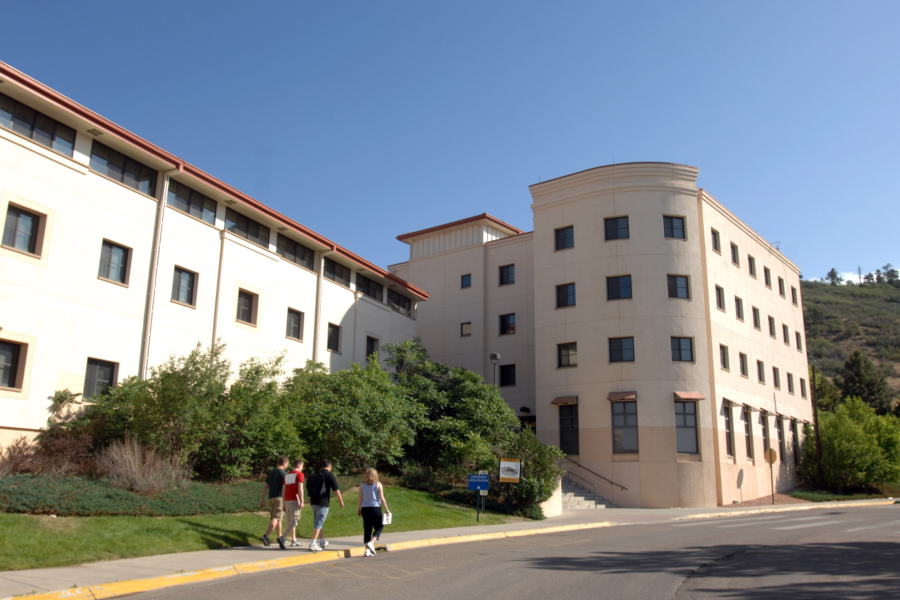 Students on the east side of Summit Village