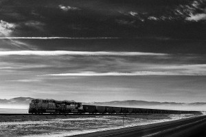 "China Express: Powder River Basin, Wyoming, to Cherry Point, Washington: Mining-Transportation-Exporting to China, Silver Gelatin photograph, 2013.