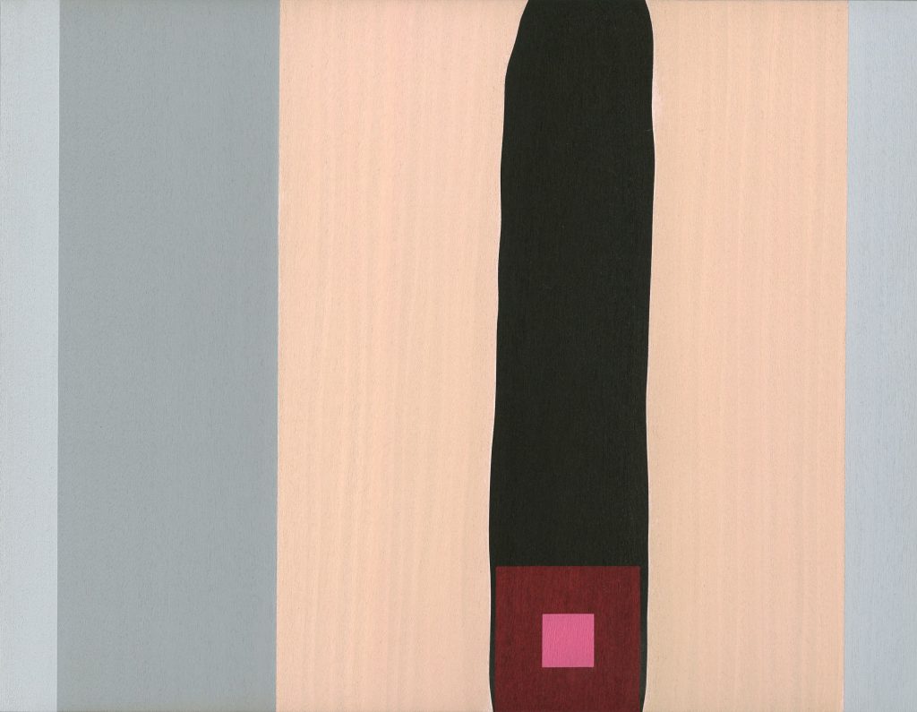 Corey Drieth, "My Secret Love #2," Gouache, Ink, Wood, 2014.